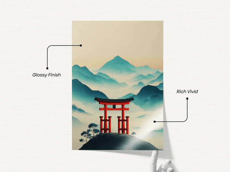 Red Torii Gate Wall Art Print - Image 2