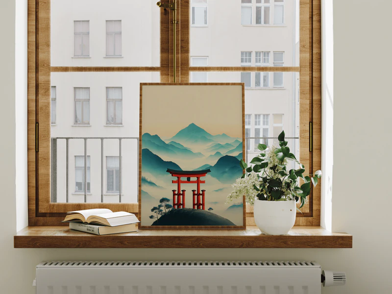 Red Torii Gate Wall Art Print - Image 6