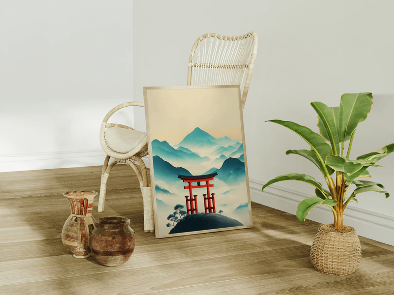 Red Torii Gate Wall Art Print - Image 7
