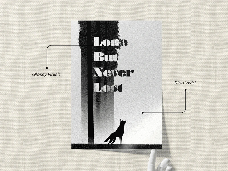 Lone But Never Lost Wolf Print - Image 2