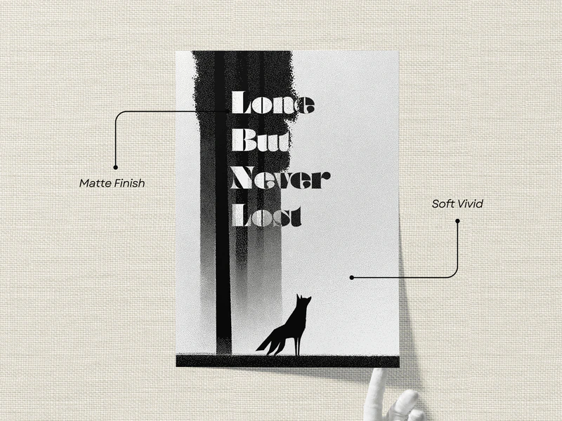 Lone But Never Lost Wolf Print - Image 3
