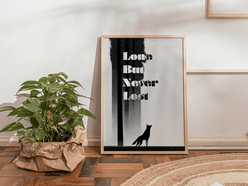 Lone But Never Lost Wolf Print - Image 7
