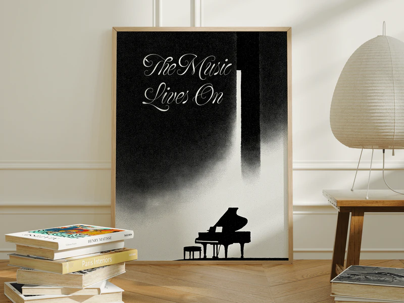 The Music Lives On Quote Print - Image 1