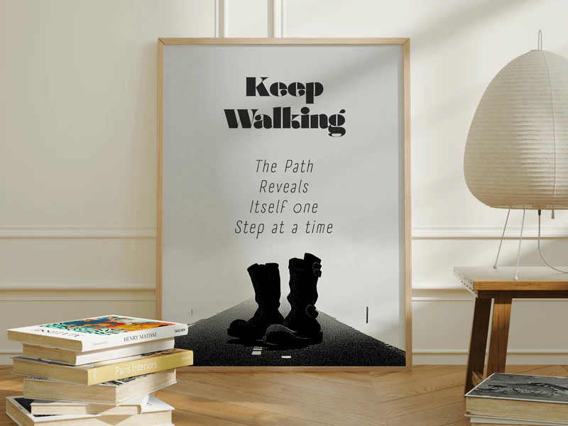 Keep Walking Quote Wall Art Print - Image 1