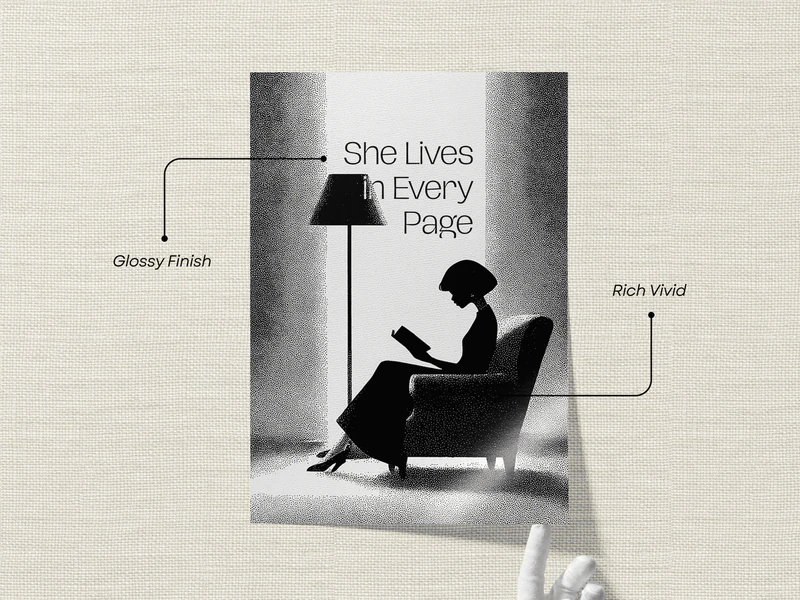 She Lives in Every Page Book Lover Print - Image 2