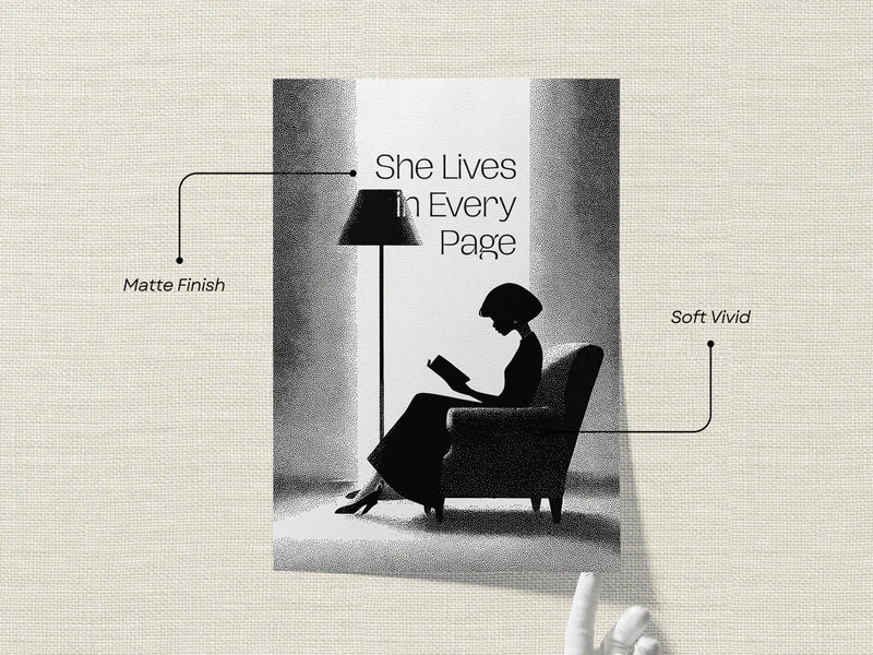 She Lives in Every Page Book Lover Print - Image 3