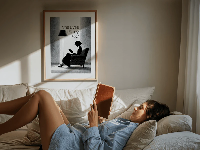 She Lives in Every Page Book Lover Print - Image 6