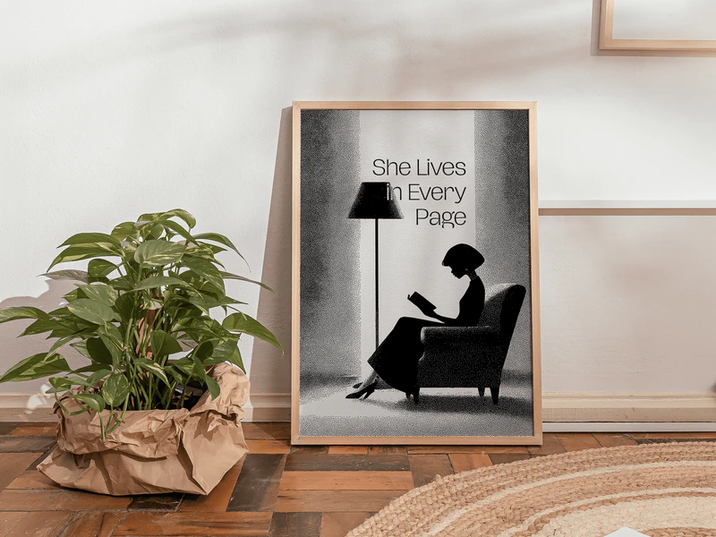 She Lives in Every Page Book Lover Print - Image 7