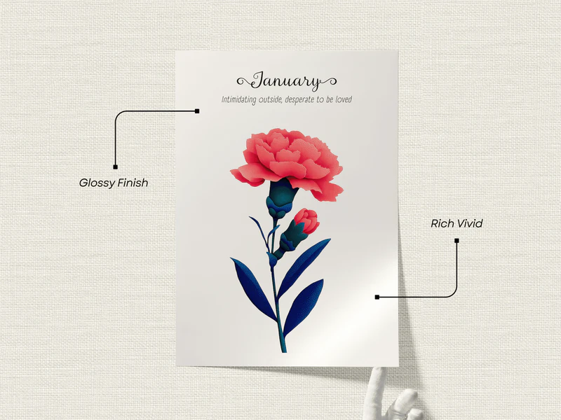 Carnation Birth Flower Print - Image 2