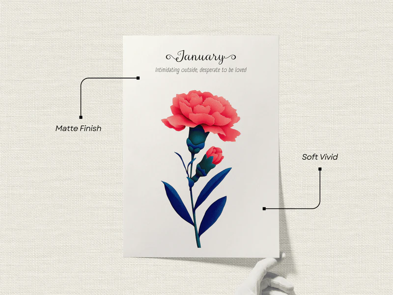 Carnation Birth Flower Print - Image 3