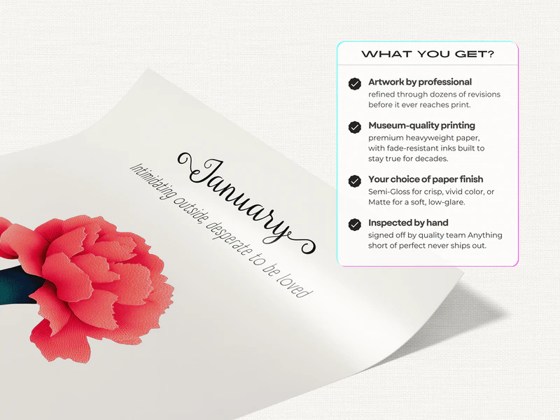 Carnation Birth Flower Print - Image 4