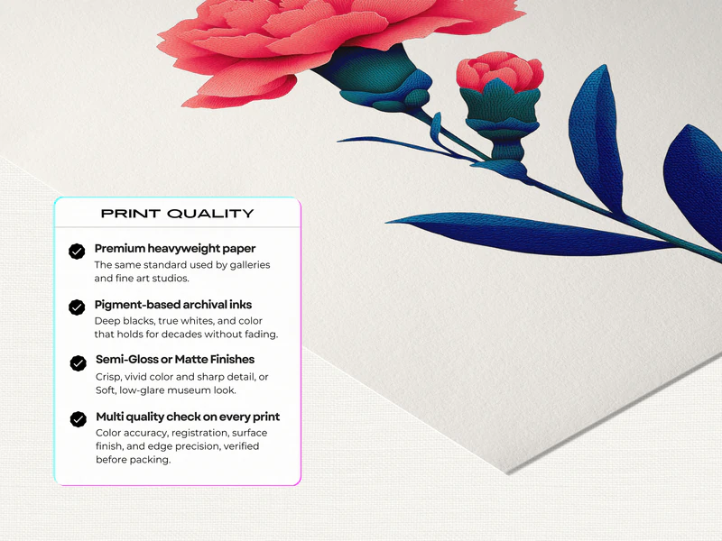 Carnation Birth Flower Print - Image 5