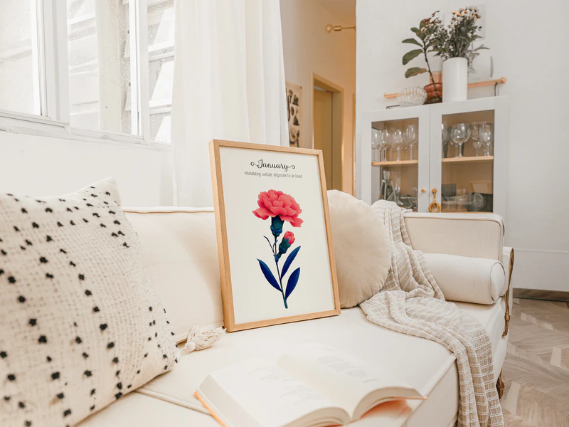 Carnation Birth Flower Print - Image 6