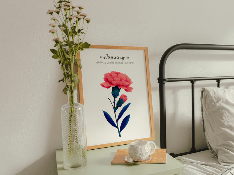 Carnation Birth Flower Print - Image 7
