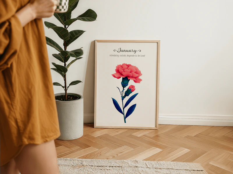 Carnation Birth Flower Print - Image 9