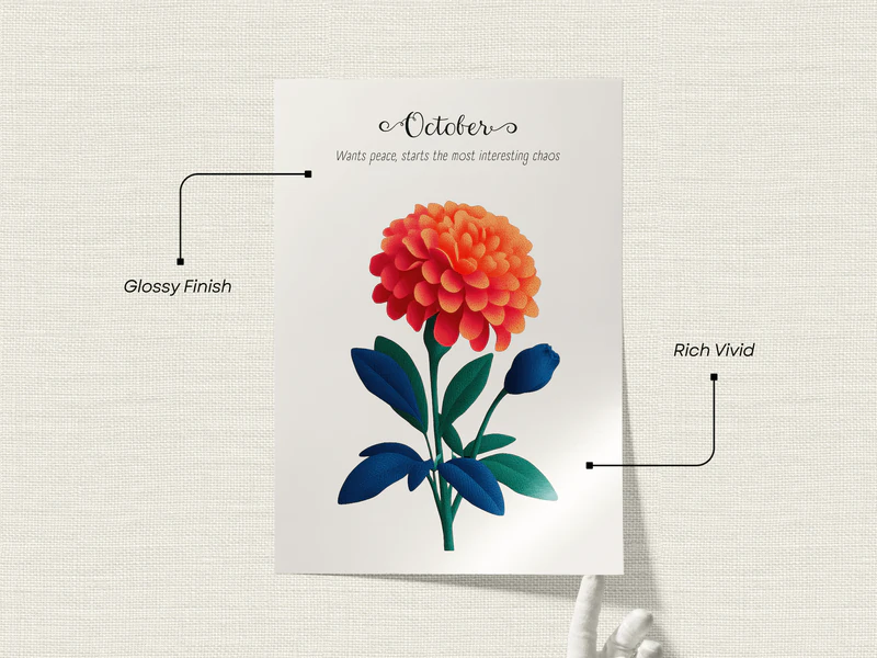 Marigold Birth Flower Print - Image 2