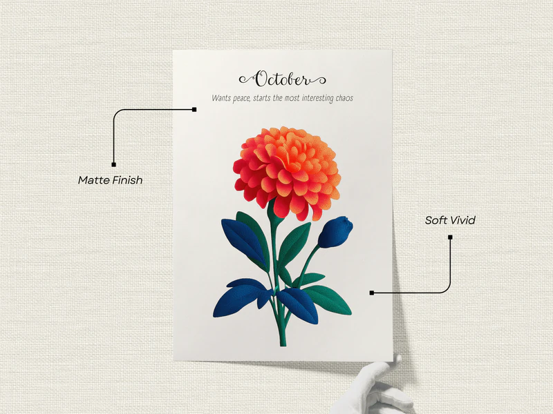 Marigold Birth Flower Print - Image 3