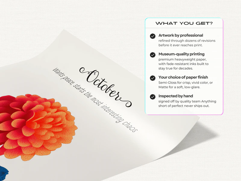 Marigold Birth Flower Print - Image 4