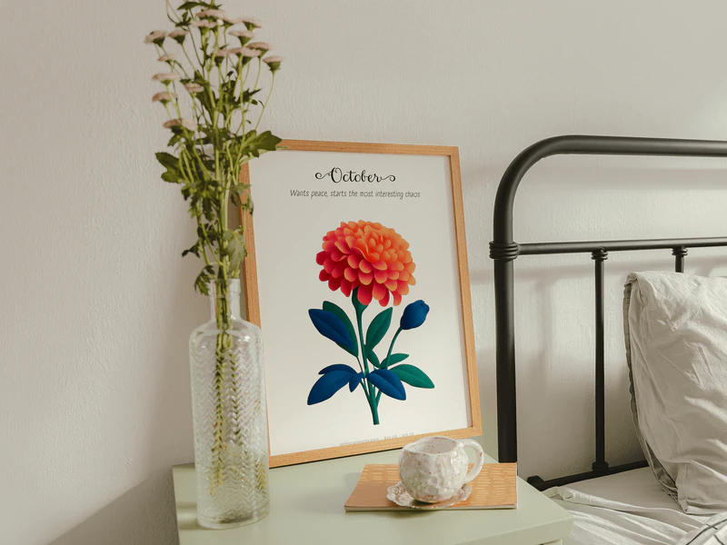 Marigold Birth Flower Print - Image 7