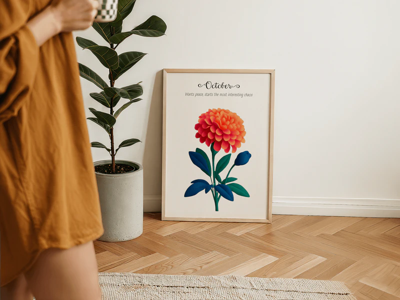 Marigold Birth Flower Print - Image 9