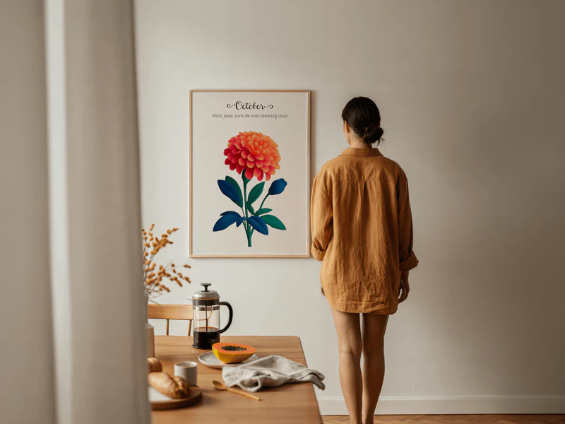 Marigold Birth Flower Print - Image 10