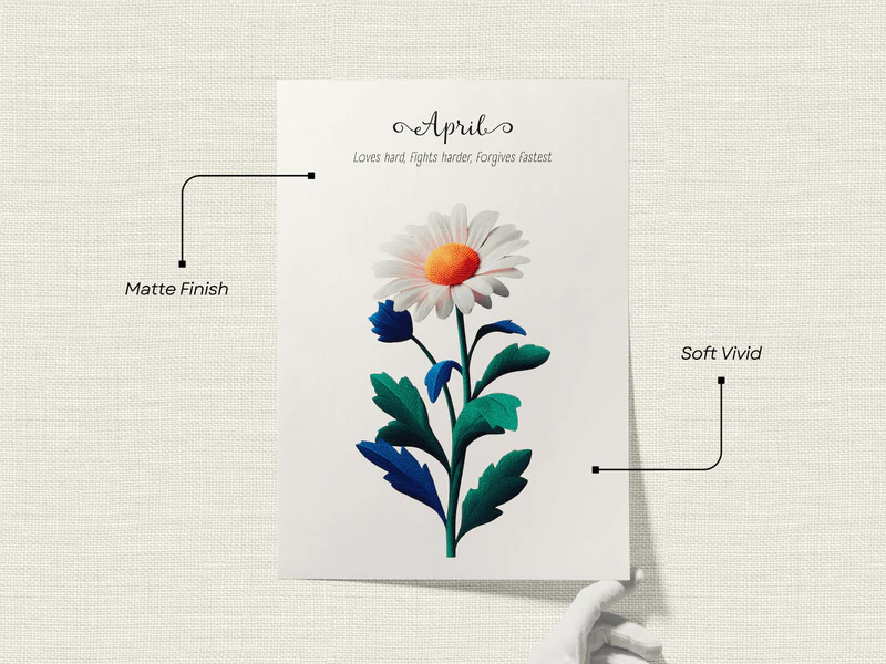 Daisy Birth Flower Print - Image 3