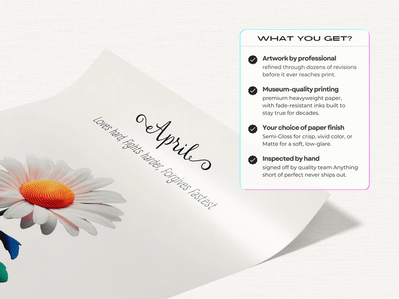 Daisy Birth Flower Print - Image 4