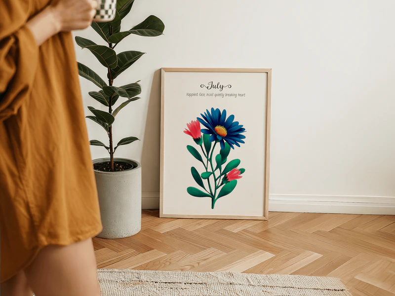 Larkspur Birth Flower Print - Image 9